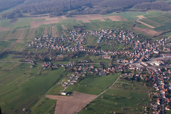 Drone recording of Oberbronn in the state Bas-Rhin, France