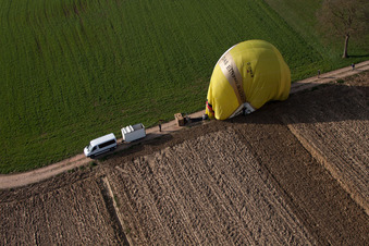 Gunstett in the state Bas-Rhin, France viewn from the air