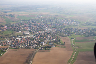 Oblique view of Soultz-sous-Forêts in the state Bas-Rhin, France