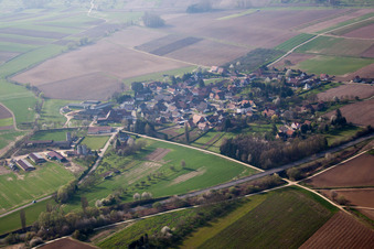 Soultz-sous-Forêts in the state Bas-Rhin, France from the plane