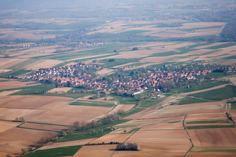 Hoffen in the state Bas-Rhin, France from above