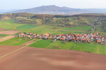 Village view from the south in front of the Schlechtsarter Switzerland in Schlechtsart in the state Thuringia, Germany