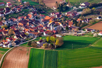 District Wargolshausen in Hollstadt in the state Bavaria, Germany out of the air