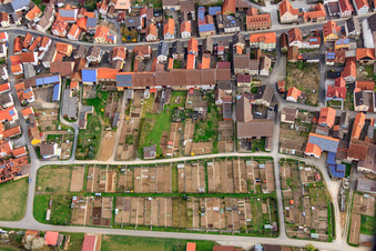 Allotments on Seegartenweg in Hollstadt in the state Bavaria, Germany