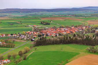 Village view from the south in the district Sondheim in Mellrichstadt in the state Bavaria, Germany