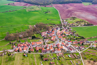 Aerial photograpy of District Seidingstadt in Straufhain in the state Thuringia, Germany