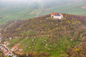 Aerial view of Castle Heldburg in Heldburg in the state Thuringia, Germany