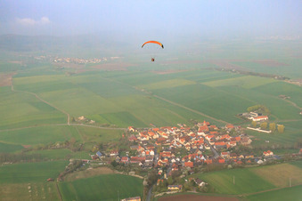 Aerial view of Village view from the east in the district Gabolshausen in Bad Königshofen im Grabfeld in the state Bavaria, Germany
