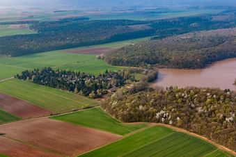 Aerial view of Reutsee in Sulzdorf an der Lederhecke in the state Bavaria, Germany