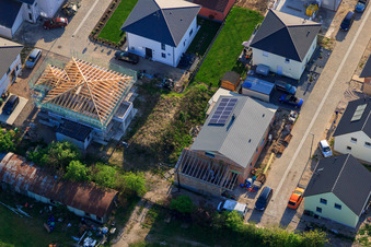 New Development Area East (Im Holderbusch) in Minfeld in the state Rhineland-Palatinate, Germany out of the air