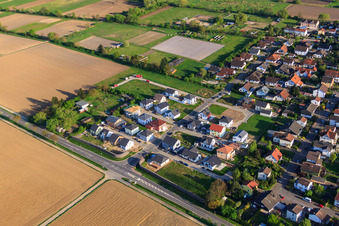Drone image of New Development Area East (Im Holderbusch) in Minfeld in the state Rhineland-Palatinate, Germany