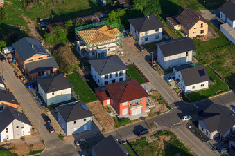 New Development Area East (Im Holderbusch) in Minfeld in the state Rhineland-Palatinate, Germany out of the air