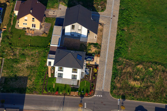 Drone image of New Development Area East (Im Holderbusch) in Minfeld in the state Rhineland-Palatinate, Germany