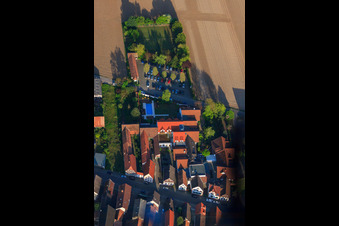 Aerial view of Hotel Restaurant Krone in Erlenbach bei Kandel in the state Rhineland-Palatinate, Germany