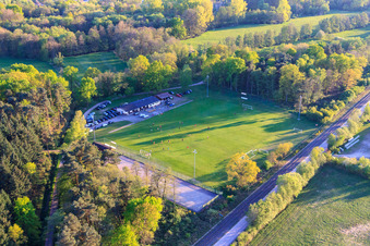 Football field in the forest of SV Schweighofen in Schweighofen in the state Rhineland-Palatinate, Germany