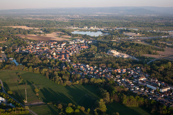 Lauterbourg in the state Bas-Rhin, France seen from above