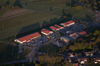 Shopping centers in the district Neulauterburg in Berg in the state Rhineland-Palatinate, Germany out of the air
