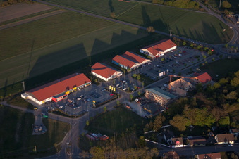 Shopping centers in the district Neulauterburg in Berg in the state Rhineland-Palatinate, Germany from the plane