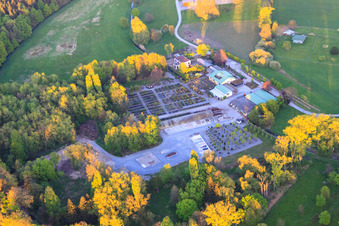 Aerial view of Bienwald Nursery and GREENTEC GmbH GbR in Berg in the state Rhineland-Palatinate, Germany