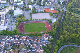 Sports fields at the Wörth indoor swimming pool and Tennis Club Wörth eV in Wörth am Rhein in the state Rhineland-Palatinate, Germany
