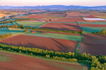 Model airfield of the model flying club Freckenfeld eV in Freckenfeld in the state Rhineland-Palatinate, Germany from the plane