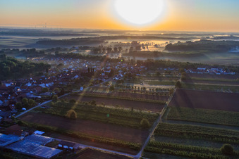 Sunrise over the village in Winden in the state Rhineland-Palatinate, Germany