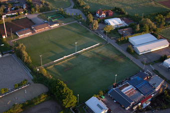Aerial view of Riding and Driving Club Billigheim in Billigheim-Ingenheim in the state Rhineland-Palatinate, Germany