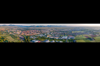 City panorama from the southeast in the district Queichheim in Landau in der Pfalz in the state Rhineland-Palatinate, Germany