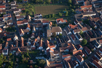 Drone recording of District Lachen in Neustadt an der Weinstraße in the state Rhineland-Palatinate, Germany