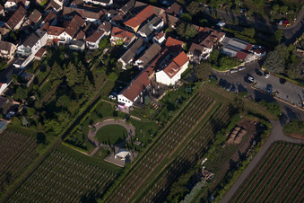 Aerial view of Nett's Country House Loblocher Hof in the district Gimmeldingen in Neustadt an der Weinstraße in the state Rhineland-Palatinate, Germany