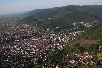 Aerial view of Neustadt an der Weinstraße in the state Rhineland-Palatinate, Germany