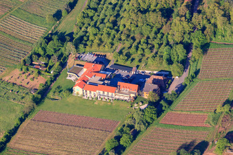 Wellness Hotel Alte Rebschule in Rhodt unter Rietburg in the state Rhineland-Palatinate, Germany seen from above