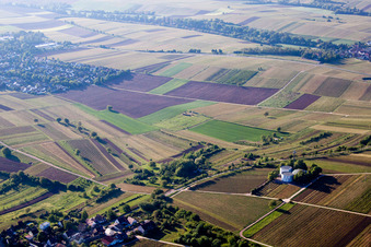 Oblique view of Water towers/tanks in the district Arzheim in Landau in der Pfalz in the state Rhineland-Palatinate, Germany