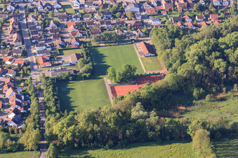 Sports fields of the Tennis Club Winden 1982 eV and the Sportfreunde Germania Winden eV in Winden in the state Rhineland-Palatinate, Germany