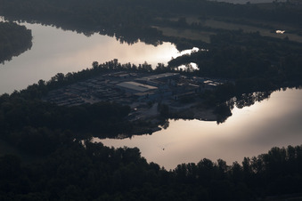 District Eggenstein in Eggenstein-Leopoldshafen in the state Baden-Wuerttemberg, Germany from above