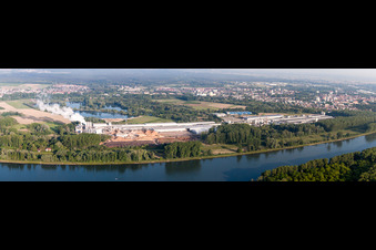 Building and production halls on the premises of Nolte Holzwerkstoff GmbH & Co. KG in Germersheim in the state Rhineland-Palatinate, Germany