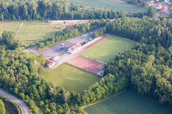 Aerial photograpy of VFR playground in the district Rheinsheim in Philippsburg in the state Baden-Wuerttemberg, Germany