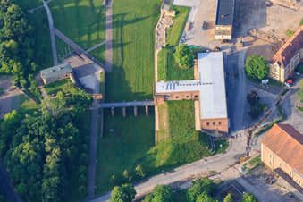 Aerial photograpy of Weissenburg Gate Building in Germersheim in the state Rhineland-Palatinate, Germany