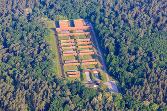 Germersheim shooting range in the district Niederlustadt in Lustadt in the state Rhineland-Palatinate, Germany from above