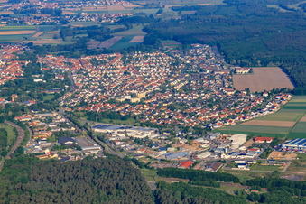 City view from the northeast in Bellheim in the state Rhineland-Palatinate, Germany
