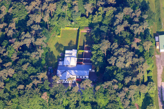 Aerial view of Schützenhaus 1928 Rülzheim eV in Rülzheim in the state Rhineland-Palatinate, Germany