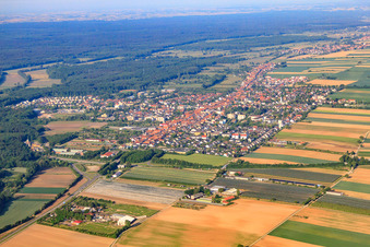Oblique view of City overview from the northeast in Kandel in the state Rhineland-Palatinate, Germany