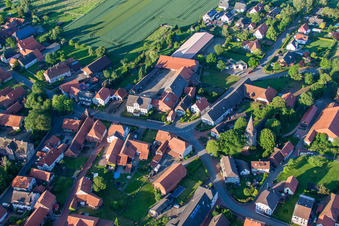 Aerial view of District Hajen in Emmerthal in the state Lower Saxony, Germany
