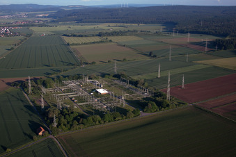 Grohnde substation in Emmerthal in the state Lower Saxony, Germany out of the air