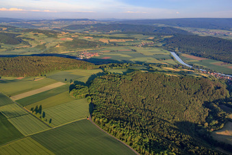 Hills on the banks of the Weser in Ottenstein in the state Lower Saxony, Germany