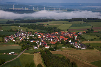 Aerial view of Town View of the streets and houses of the residential areas in the district Altenbergen in Marienmuenster in the state North Rhine-Westphalia