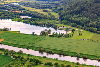 Beach of Lake Godelheim in Höxter in the state North Rhine-Westphalia, Germany