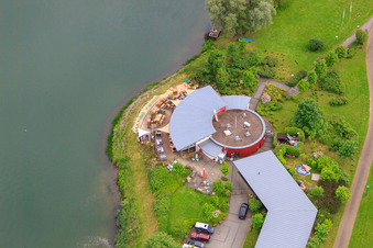 Restaurant Strandgut Höxter on Lake Godelheim in Höxter in the state North Rhine-Westphalia, Germany from above