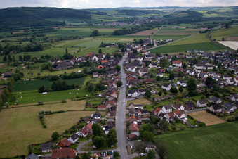 From the north in the district Godelheim in Höxter in the state North Rhine-Westphalia, Germany