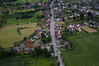 Aerial view of From the north in the district Godelheim in Höxter in the state North Rhine-Westphalia, Germany
